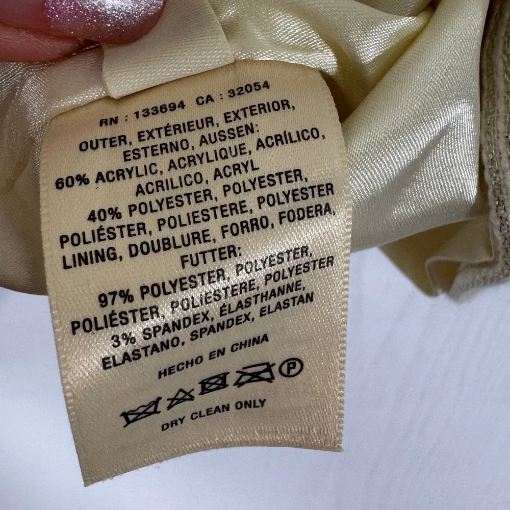 Anthropologie x‎ Paper Crown Shimmered Cressida Ivory Gold A-Line Skirt Size 4
